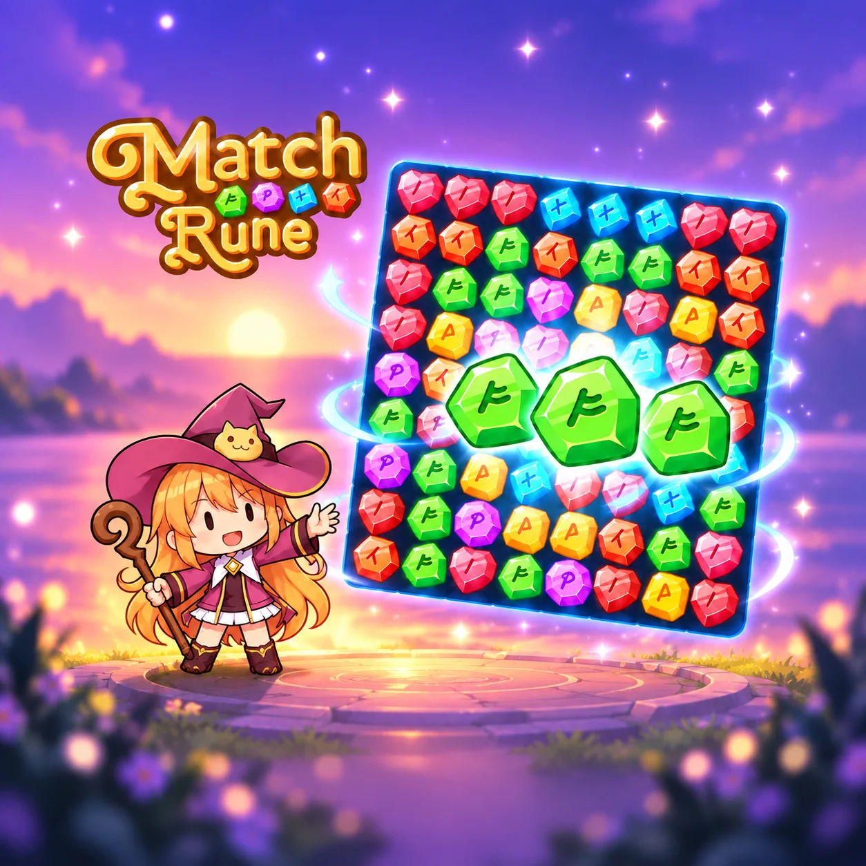 Match Rune 퍼즐 화면